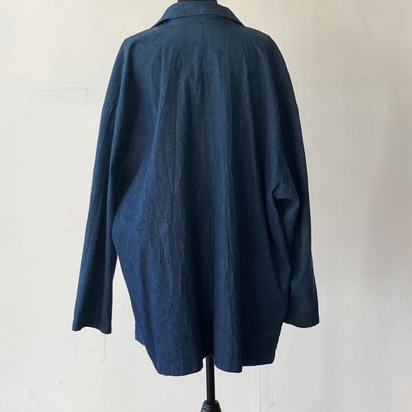 Medium Dark Blue Denim Oversized Blazer - Picture 11 of 12